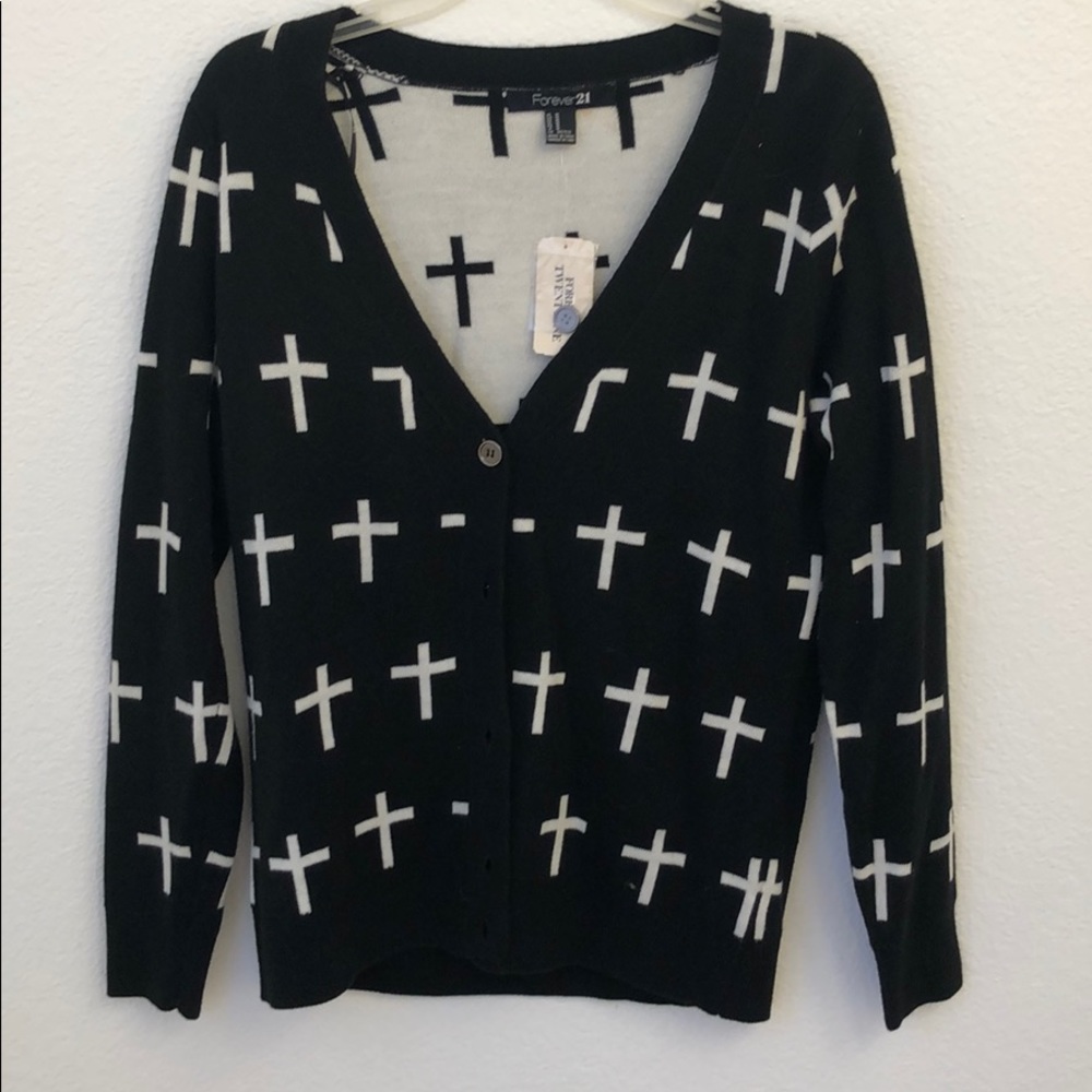 Cross print cardigan